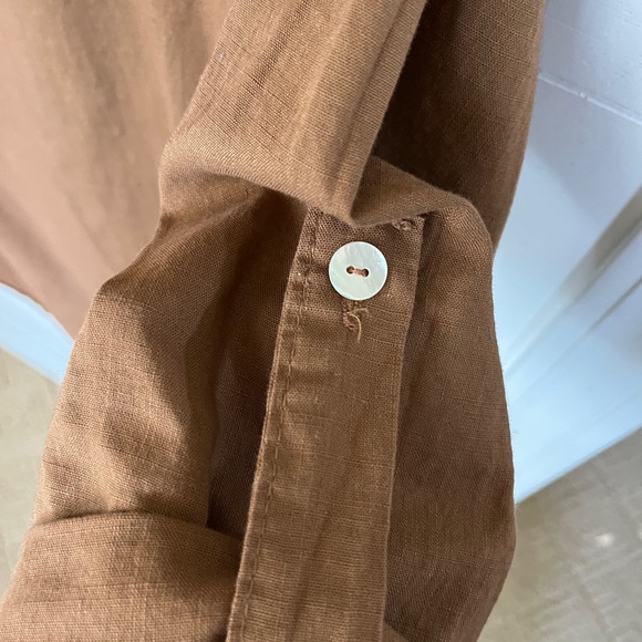 Saga made in Italy Linen Tunic in Brown one size fits all. EUC - Picture 5 of 7